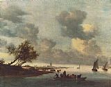Salomon van Ruysdael A Ferry Boat near Arnheim painting